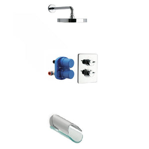 Morgana Thermostatic Tub And Shower Set With 2-way Diverter Volume Control