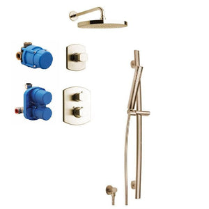 Novello Thermostatic Shower With 3/4" Ceramic Disc Volume Control, 3-way Diverter And Slide Bar