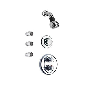 Water Harmony Thermostatic Shower With 3/4" Ceramic Disc Volume Control, 3-way Diverter And 3 Body Jets