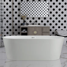 Load image into Gallery viewer, Vanity Art 59 x 30 Inches Freestanding Acrylic Bathtub Modern Tub with Chrome Finish