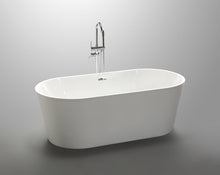 Load image into Gallery viewer, Vanity Art 59 x 30 Inches Freestanding Acrylic Bathtub Modern Tub with Chrome Finish