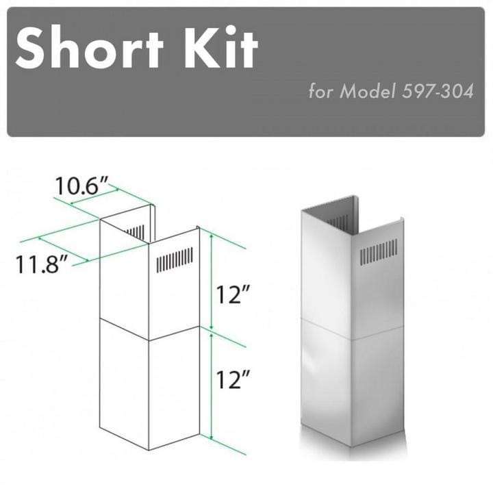 ZLINE 2-12 in. Short Chimney Pieces for 7 ft. to 8 ft. Ceilings (SK-597-304)