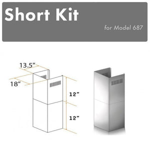 ZLINE 2-12 in. Short Chimney Pieces for 7 ft. to 8 ft. Ceilings (SK-687)