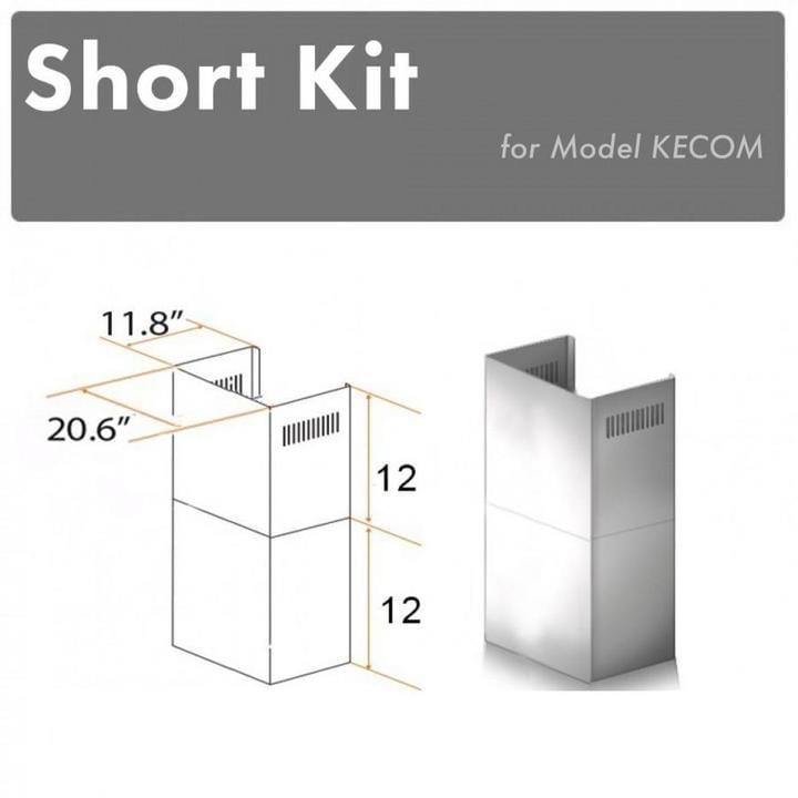 ZLINE 2-12 in. Short Chimney Pieces for 7 ft. to 8 ft. Ceilings (SK-KECOM)