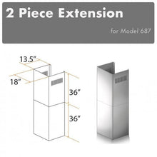 Load image into Gallery viewer, ZLINE 2-36 in. Chimney Extensions for 10 ft. to 12 ft. Ceilings (2PCEXT-687)