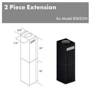 ZLINE 2-36 in. Chimney Extensions for 10 ft. to 12 ft. Ceilings (2PCEXT-BSKE2iN)