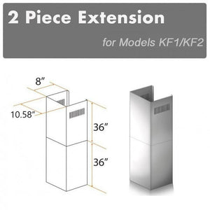 ZLINE 2-36 in. Chimney Extensions for 10 ft. to 12 ft. Ceilings (2PCEXT-KF1)
