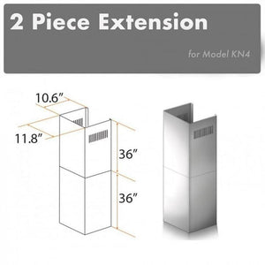 ZLINE 2-36 in. Chimney Extensions for 10 ft. to 12 ft. Ceilings (2PCEXT-KN4)