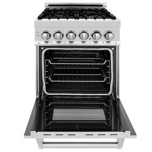 ZLINE 24" 2.8 cu. ft. Dual Fuel Range with Gas Stove and Electric Oven in Stainless Steel (RA24)