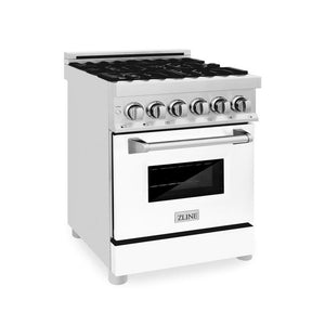 ZLINE 24" 2.8 cu. ft. Dual Fuel Range with Gas Stove and Electric Oven in Stainless Steel (RA24)