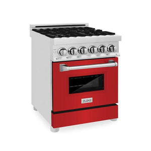 ZLINE 24" 2.8 cu. ft. Dual Fuel Range with Gas Stove and Electric Oven in Stainless Steel (RA24)