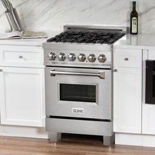 Load image into Gallery viewer, ZLINE 24&quot; 2.8 cu. ft. Dual Fuel Range with Gas Stove and Electric Oven in DuraSnow® Stainless Steel