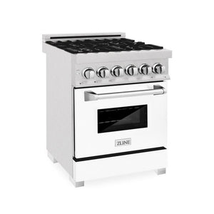 ZLINE 24" 2.8 cu. ft. Dual Fuel Range with Gas Stove and Electric Oven in DuraSnow® Stainless Steel