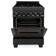 Load image into Gallery viewer, ZLINE 24&quot; Black Stainless Dual Fuel Range
