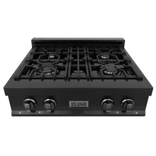 Load image into Gallery viewer, ZLINE 30&quot; Porcelain Rangetop in Black Stainless with 4 Gas Burners