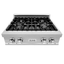 Load image into Gallery viewer, ZLINE 30&quot; Porcelain Gas Stovetop in DuraSnow® Stainless Steel with 4 Gas Burners