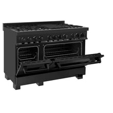 Load image into Gallery viewer, ZLINE 48&quot; Black Stainless Dual Fuel Range