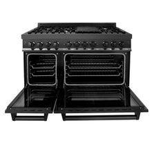 Load image into Gallery viewer, ZLINE 48&quot; Black Stainless Dual Fuel Range