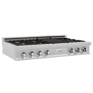 ZLINE 48" Porcelain Gas Stovetop in DuraSnow® Stainless Steel with 7 Gas Burners