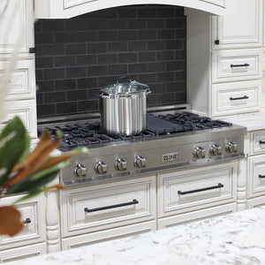 ZLINE 48" Porcelain Gas Stovetop in DuraSnow® Stainless Steel with 7 Gas Burners