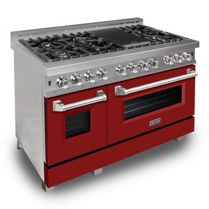 ZLINE 48" Professional Dual Fuel Range in DuraSnow® Stainless Steel