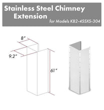 Load image into Gallery viewer, ZLINE 61&quot; DuraSnow® Stainless Steel Extended Chimney and Crown (KB2-4SSXS-36-304-E)