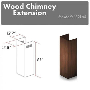 ZLINE 61" Wooden Chimney Extension for Ceilings up to 12.5 ft. (321AR-E)