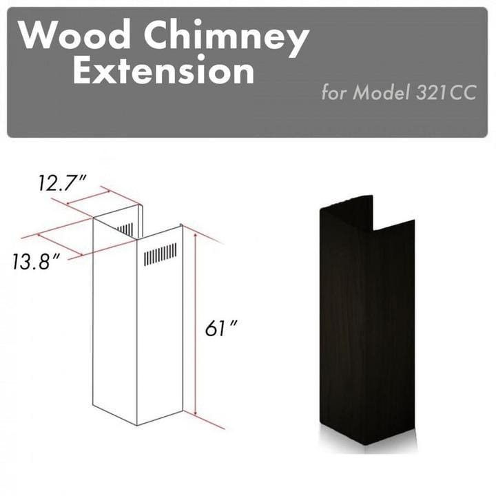 ZLINE 61 in. Wooden Chimney Extension for Ceilings up to 12.5 ft. (321CC-E)