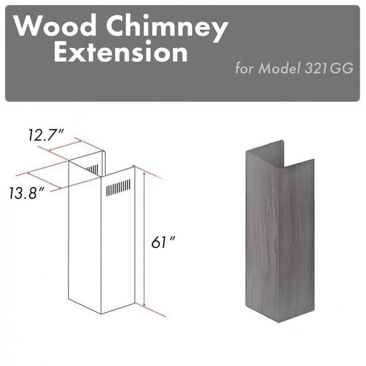 ZLINE 61 in. Wooden Chimney Extension for Ceilings up to 12.5 ft. (321GG-E)
