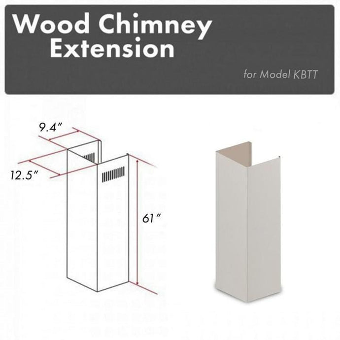 ZLINE 61 in. Wooden Chimney Extension for Ceilings up to 12.5 ft. (KBTT-E)
