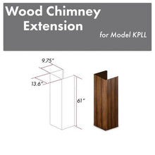Load image into Gallery viewer, ZLINE 61 in. Wooden Chimney Extension for Ceilings up to 12 ft. (KPLL-E)
