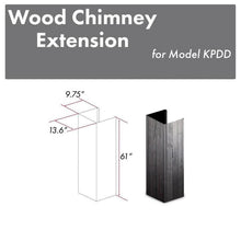 Load image into Gallery viewer, ZLINE 61 in. Wooden Chimney Extension for Ceilings up to 12 ft. (KPDD-E)