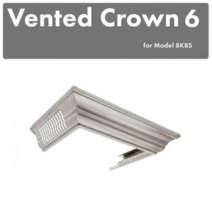 ZLINE Vented Crown Molding Profile 6 for Wall Mount Range Hood in DuraSnow® Stainless Steel (CM6V-8KBS)