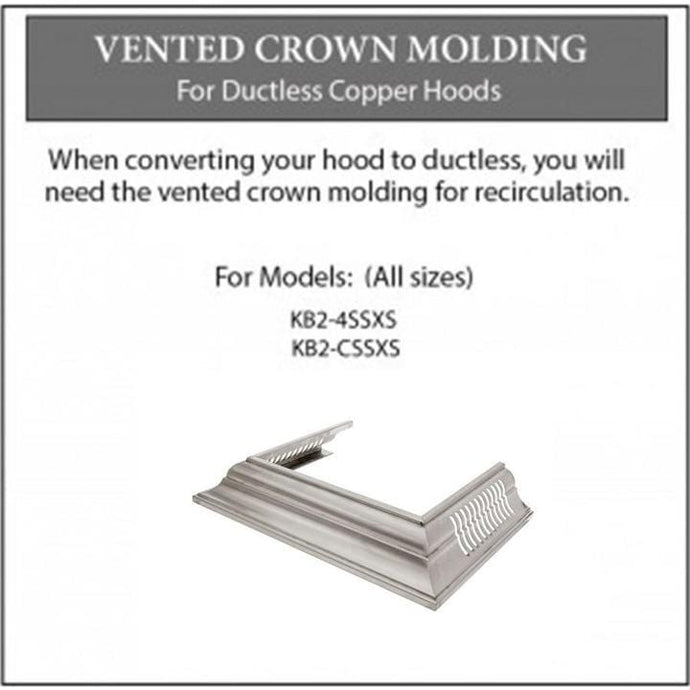 ZLINE Vented Crown Molding Profile 6 for Wall Mount Range Hood in DuraSnow® Stainless Steel (CM6V-KB-S304)