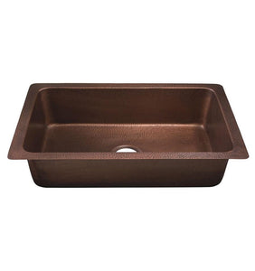 Dakota Signature Handmade Copper 32″ Single Bowl Kitchen Sink