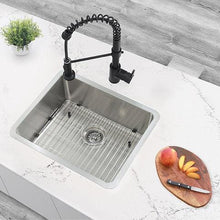 Load image into Gallery viewer, 19 in Dual Mount Single Bowl Kitchen Sink, 18 Gauge Stainless Steel with Standard Strainer, by Stylish S-408TG Palma