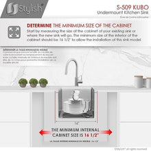 Load image into Gallery viewer, 16 in Single Bowl Bar Sink, 16 Gauge Stainless Steel with Grid and Square Strainer, by Stylish S-509XG Kubo