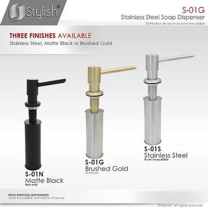 100% Stainless Steel Soap Dispenser by Stylish® S-01G