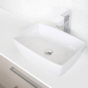 STYLISH 19 inch White Rectangular Ceramic Vessel Bathroom Sink P-220
