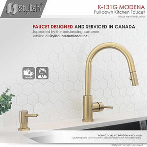 Single Handle Pull Down Kitchen Faucet Stainless Steel Finish by Stylish