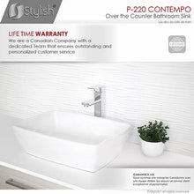 Load image into Gallery viewer, STYLISH 19 inch White Rectangular Ceramic Vessel Bathroom Sink P-220