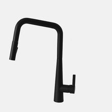 Load image into Gallery viewer, Single Handle Pull Down Kitchen Faucet - Matte Black/Gold Finish by Stylish K-143G