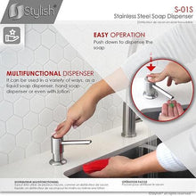 Load image into Gallery viewer, 100% Stainless Steel Soap Dispenser by Stylish® S-01G