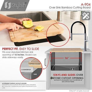 Over the Sink Bamboo Cutting Board by Stylish A-904