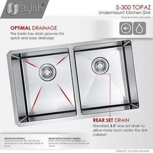 Load image into Gallery viewer, 28 in Double Bowl Kitchen Sink, 16 Gauge Stainless Steel with Grids and Basket Strainers, by Stylish S-300XG Topaz