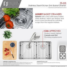 Load image into Gallery viewer, 3.5 Inch Stainless Steel Kitchen Sink Extra Deep Strainer with Removable Basket, Strainer Assembly by Stylish ST-03