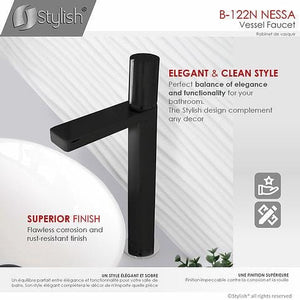 Nessa Bathroom Faucet Single Handle Chrome Polished Finish by Stylish B-122C