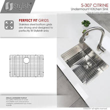 Load image into Gallery viewer, 23 in Single Bowl Kitchen Sink, 16 Gauge Stainless Steel with Grid and Basket Strainer, by Stylish S-307XG Citrine
