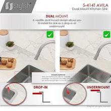 Load image into Gallery viewer, 30 in Dual Mount Double Bowl Kitchen Sink, 18 Gauge Stainless Steel with Standard Strainers, by Stylish S-414T Avila