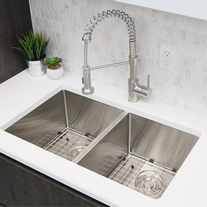 Single Handle Pull Down Kitchen Faucet - Brushed Nickel Finish by Stylish K-107B